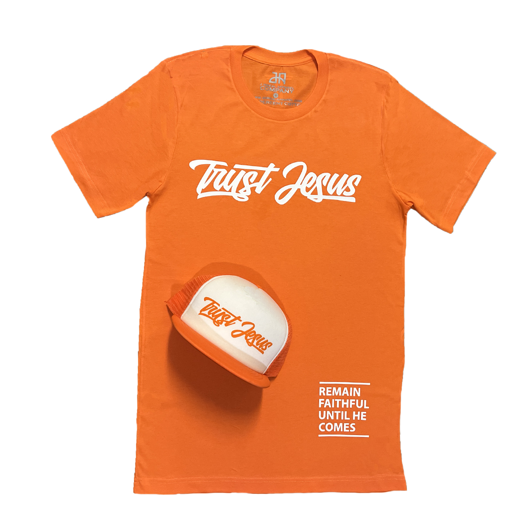 TRUST JESUS ORANGE T-SHIRT