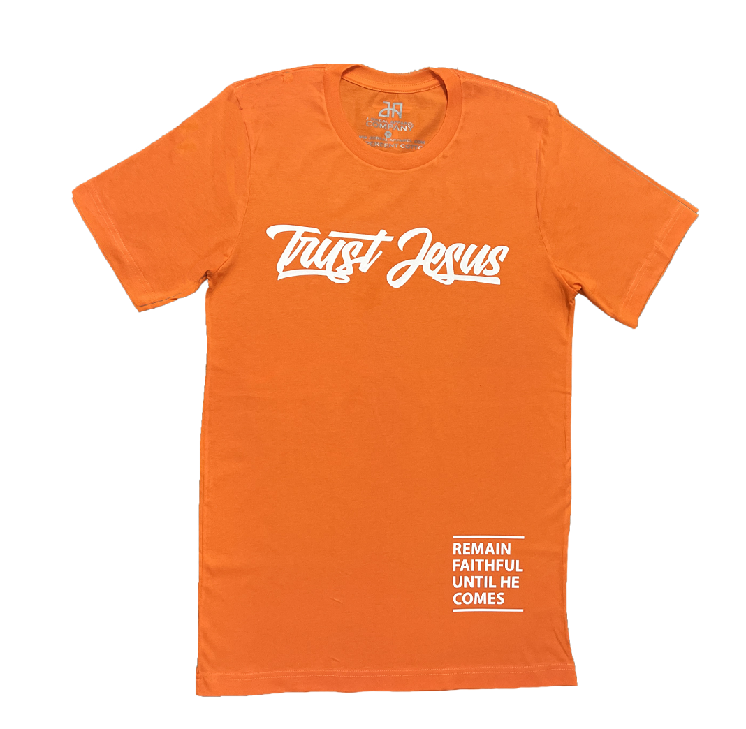 TRUST JESUS ORANGE T-SHIRT