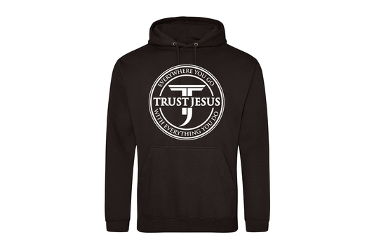 TRUST JESUS BLACK CIRCLE HOODIE