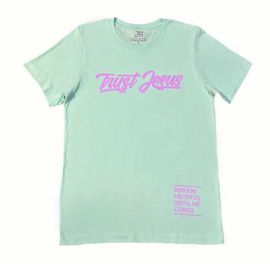 TRUST JESUS MINT AND LAVENDER T-SHIRT