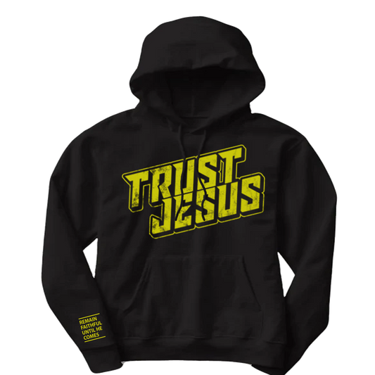 TRUST JESUS BLACK AND GOLD HOODIE