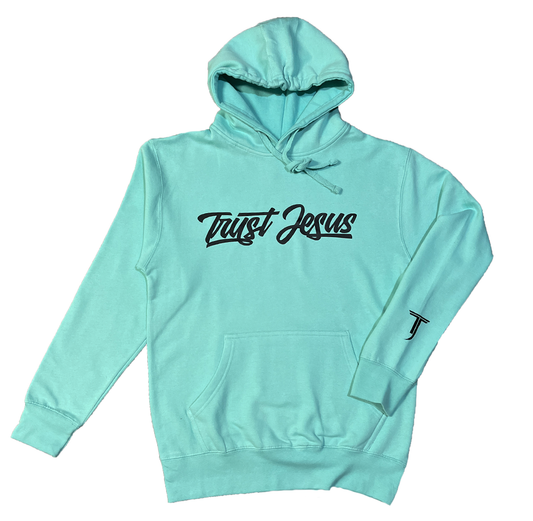 TRUST JESUS TEAL HOODIE